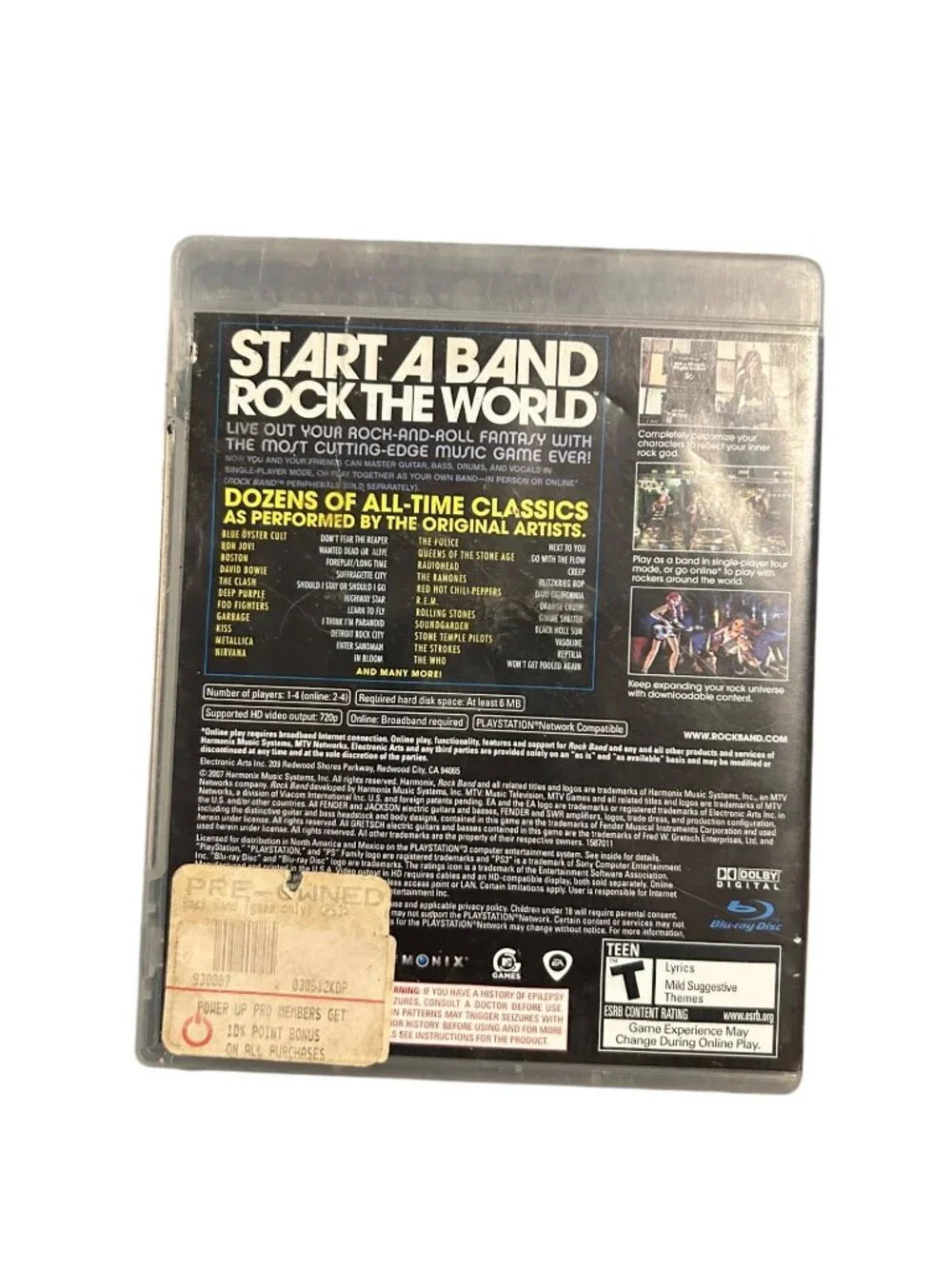 Rock Band For PlayStation 3 Harmonix Pre-Owned Complete Game Disc Case & Manual